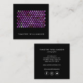 写真モダン円パターン黒 スクエア名刺 (正面/裏面)