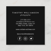 写真モダン円パターン黒 スクエア名刺 (裏面)