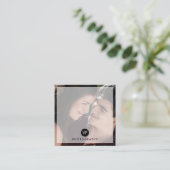 写真モダン円ロゴ写真家 スクエア名刺 (スタンド正面)