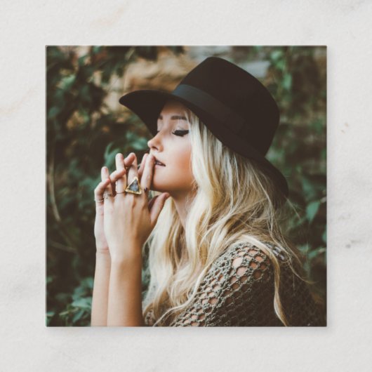 写真モダン写シンプル真の白黒 スクエア名刺 (正面)