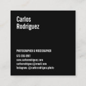 写真モダン写シンプル真の白黒 スクエア名刺 (裏面)