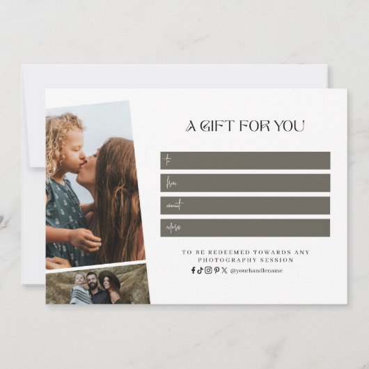 写真モダン写真ギフト券 (裏面)