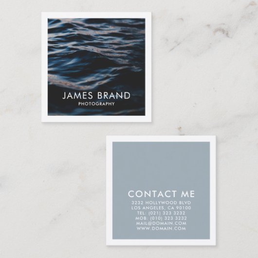 写真モダン写真家 スクエア名刺 (正面/裏面)