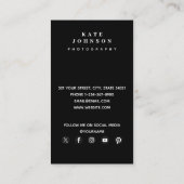 写真モダン写真家QRコードソーシャルメディア 名刺 (裏面)