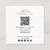 写真モダン写真4枚グリッドQRコード スクエア名刺 (裏面)