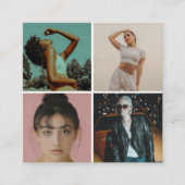 写真モダン写真4枚グリッドQRコード スクエア名刺 (正面)