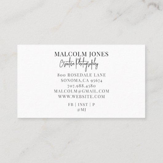 写真モダン写真 名刺 (裏面)