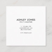 写真モダン写真QRコード撮影 スクエア名刺 (裏面)