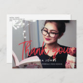 写真モダン卒業ありがとう ポストカード (正面/裏面)