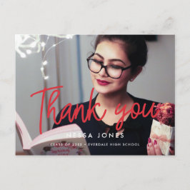 写真モダン卒業ありがとう ポストカード