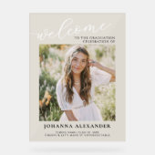 写真モダン卒業へようこそ アクリルサイン (正面)