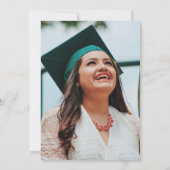 写真モダン卒業キャップ卒業パーティー 招待状 (裏面)