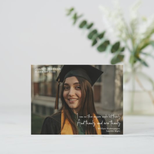 写真モダン卒業シンプル引用文 ポストカード (スタンド正面)