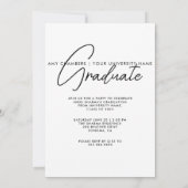 写真モダン卒業スクリプト 招待状 (裏面)