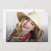 写真モダン卒業スクリプト 招待状 (正面/裏面)