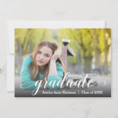 写真モダン卒業スクリプト 案内状 (正面)