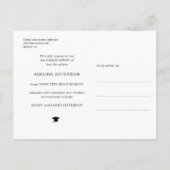 写真モダン卒業タイポグラフィ 案内ポストカード (裏面)