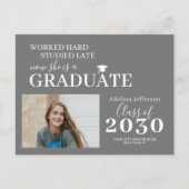 写真モダン卒業タイポグラフィ 案内ポストカード (正面)