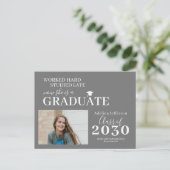 写真モダン卒業タイポグラフィ 案内ポストカード (スタンド正面)