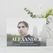 写真モダン卒業パーティーの名前 招待状 (スタンド正面)