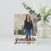 写真モダン卒業パーティー招待状スクリプト インビテーションポストカード (スタンド正面)