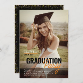 写真モダン卒業パーティー招待状テンプレート 招待状