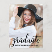 写真モダン卒業パーティー招待状B ポストカード (正面)