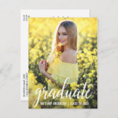 写真モダン卒業パーティー招待状W インビテーションポストカード (正面/裏面)