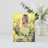 写真モダン卒業パーティー招待状W インビテーションポストカード (スタンド正面)