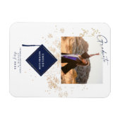 写真モダン卒業パーティー発表 マグネット (横)