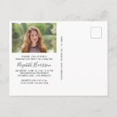 写真モダン卒業パーティー インビテーションポストカード (裏面)