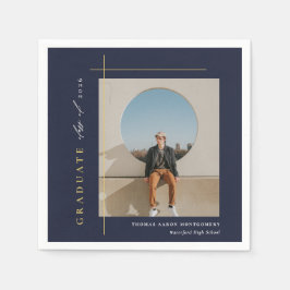 写真モダン卒業パーティー スタンダードカクテルナプキン