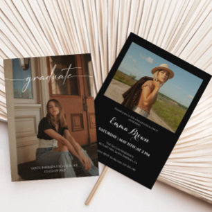 写真モダン卒業パーティー 招待状