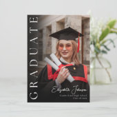 写真モダン卒業パーティー 招待状 (スタンド正面)