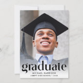 写真モダン卒業パーティー 招待状 (正面)