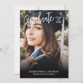 写真モダン卒業パーティー 招待状 (正面)