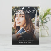 写真モダン卒業パーティー 招待状 (スタンド正面)