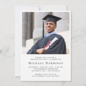 写真モダン卒業パーティー 招待状 (裏面)