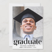 写真モダン卒業パーティー 招待状 (正面)