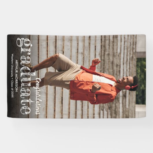 写真モダン卒業パーティー 横断幕 (横)