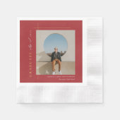 写真モダン卒業パーティー 縁ありカクテルナプキン (正面)