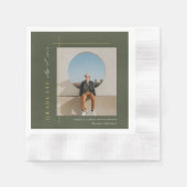 写真モダン卒業パーティー 縁ありカクテルナプキン (正面)