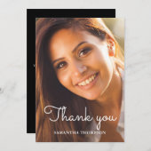 写真モダン卒業フラットサンキューカード サンキューカード (正面/裏面)