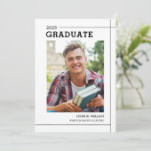 写真モダン卒業ミニマルパーティー 招待状 (スタンド正面)