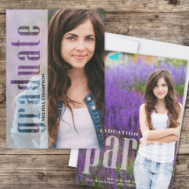 写真モダン卒業党のテンプレート 招待状