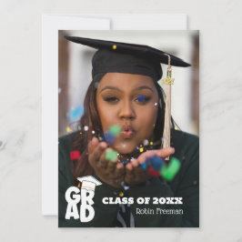 写真モダン卒業党招待状 招待状