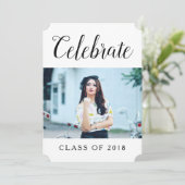 写真モダン卒業党招待状 |白 招待状 (スタンド正面)