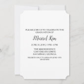 写真モダン卒業党招待状 |白 招待状 (裏面)