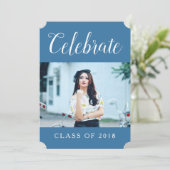 写真モダン卒業党招待状 |青 招待状 (スタンド正面)