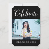 写真モダン卒業党招待状 |黒 招待状 (正面)